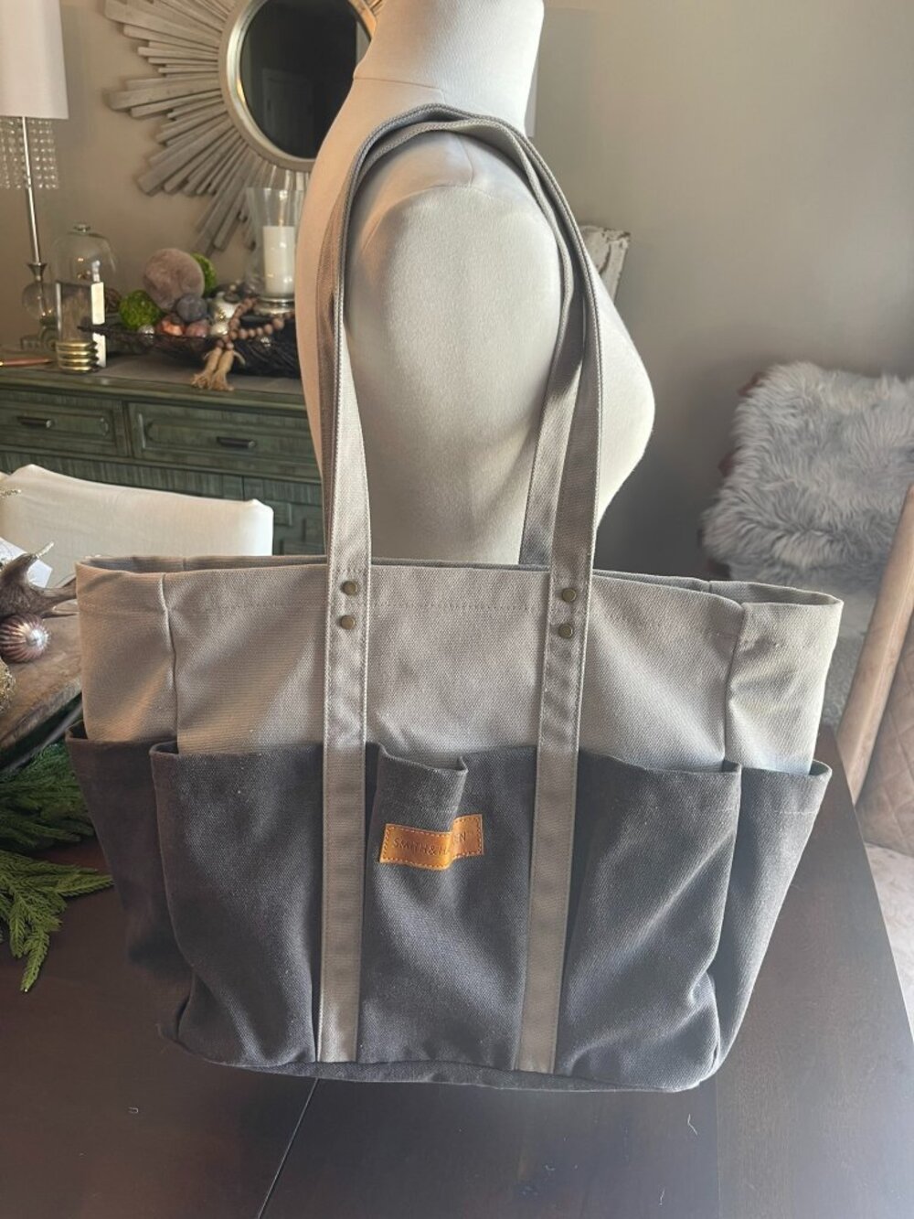 Smith & Hawken Grey Stone 16 Oz Canvas Tote